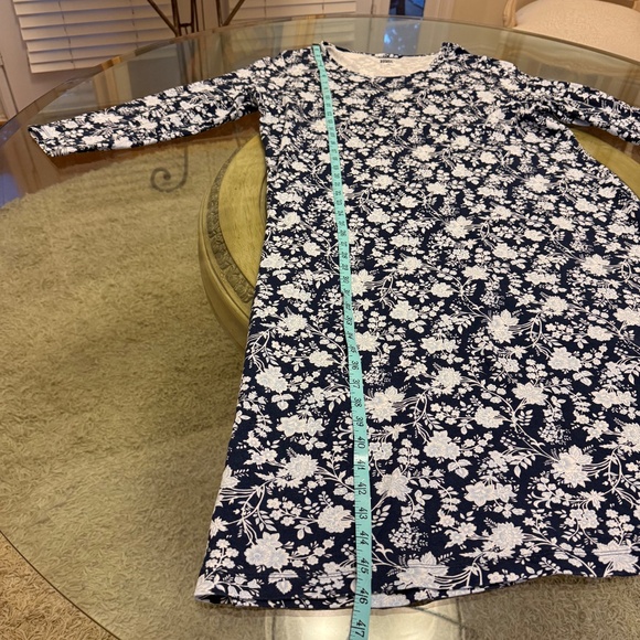 Lands' End Women's Plus Size 100% Cotton Long Sleeve Midcalf Nightgown 1XL/16-18 - Picture 6 of 11